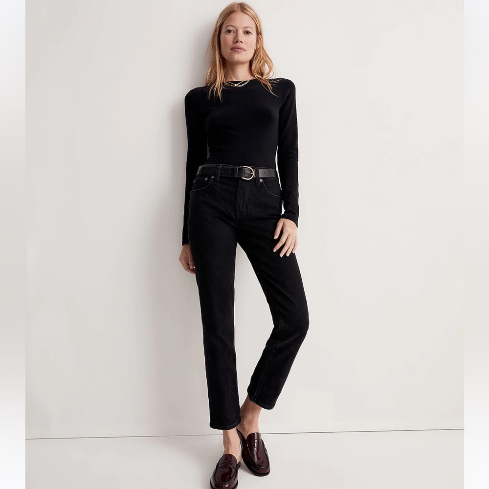 Madewell The Mid-Rise Perfect Vintage Jeans in Clean Black Wash
